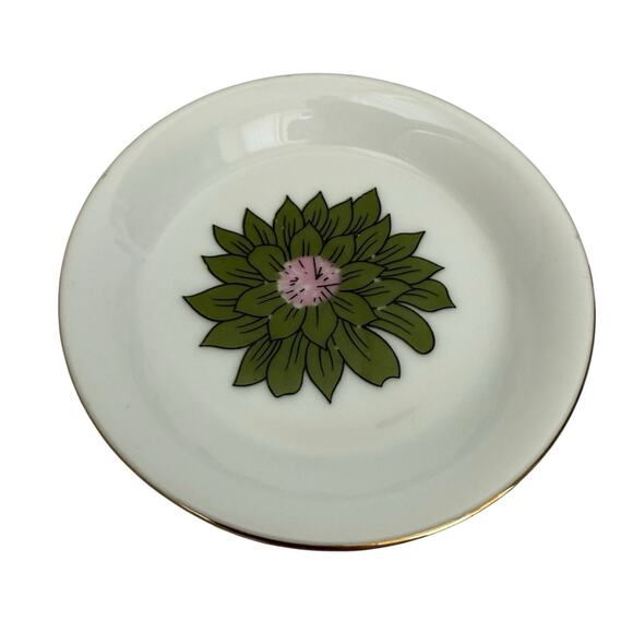 Creative Coasters Vintage Porcelain 70s Funky Floral Ring Dish Trinket Dish MCM - Picture 3 of 7